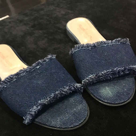 Niccolo Vacari Italy Denim Slip-On Sandals / Flats /Slides - Picture 4 of 9